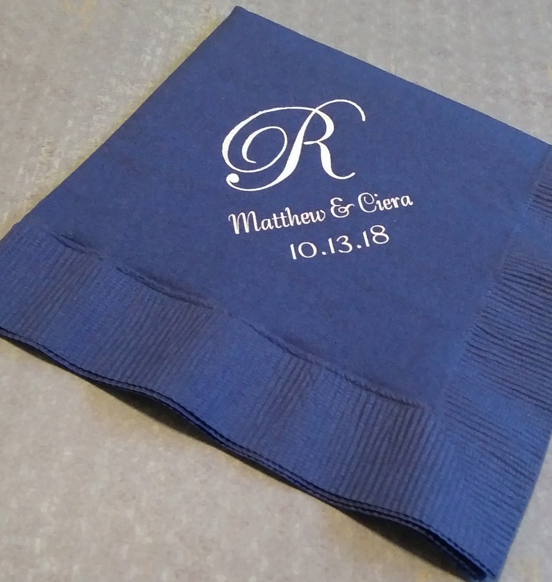 Monogrammed Wedding Napkins Personalized Wedding Reception Etsy