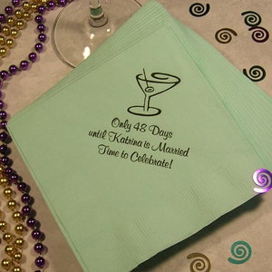 Bachelorette Party napkins wedding shower personalized wedding napkins cocktail napkins martini napkins beverage and luncheon size image 1