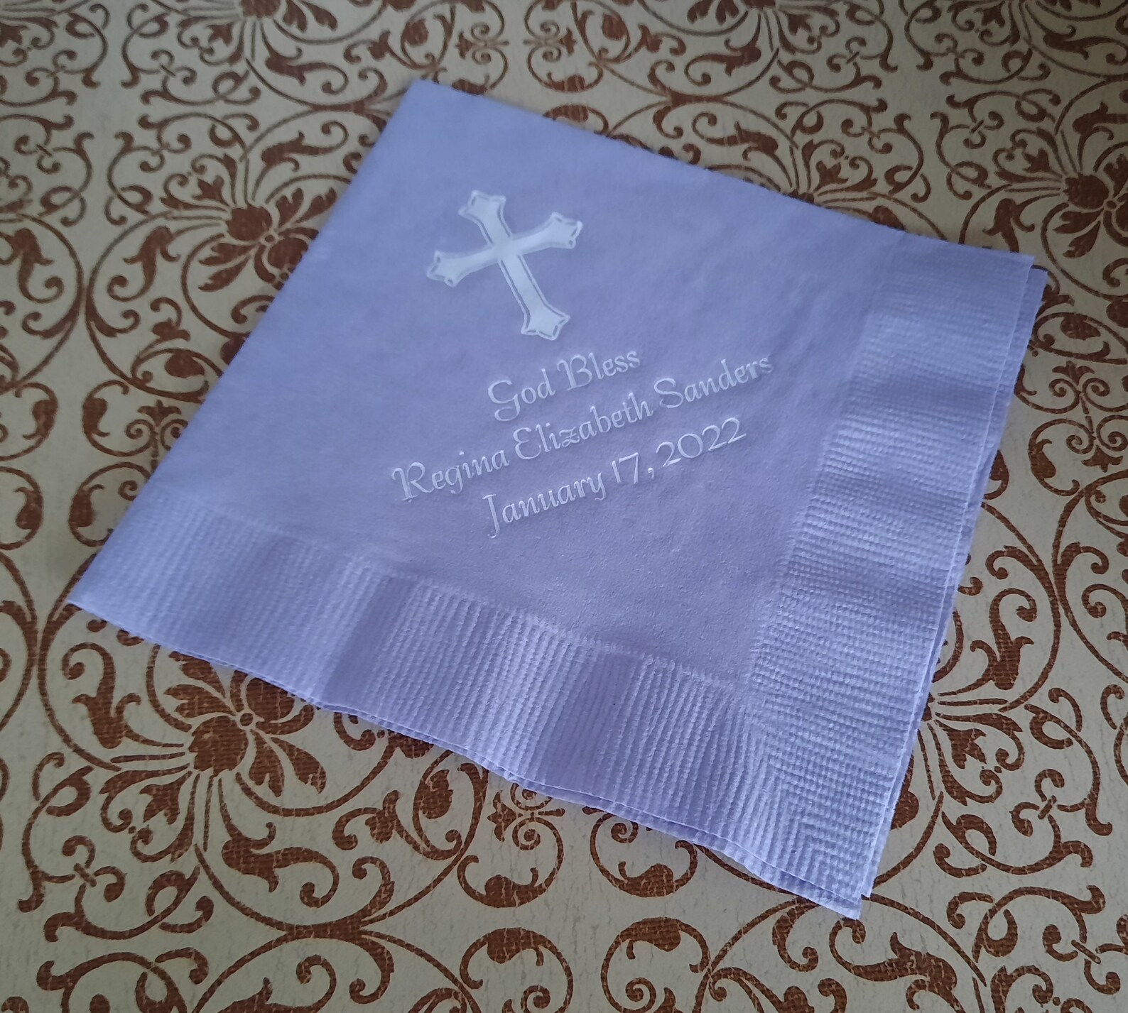 Baptism Napkins Christening Napkins First Communion Napkins Etsy