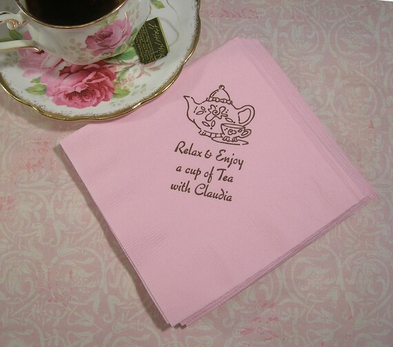 Tea napkins personalized tea time napkins personalized Etsy