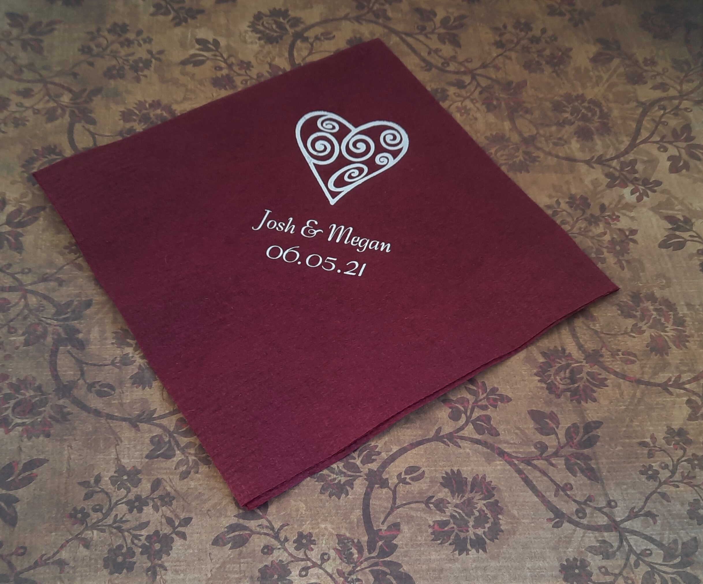 Heart cocktail napkins for Wedding Lavender paper napkins Etsy