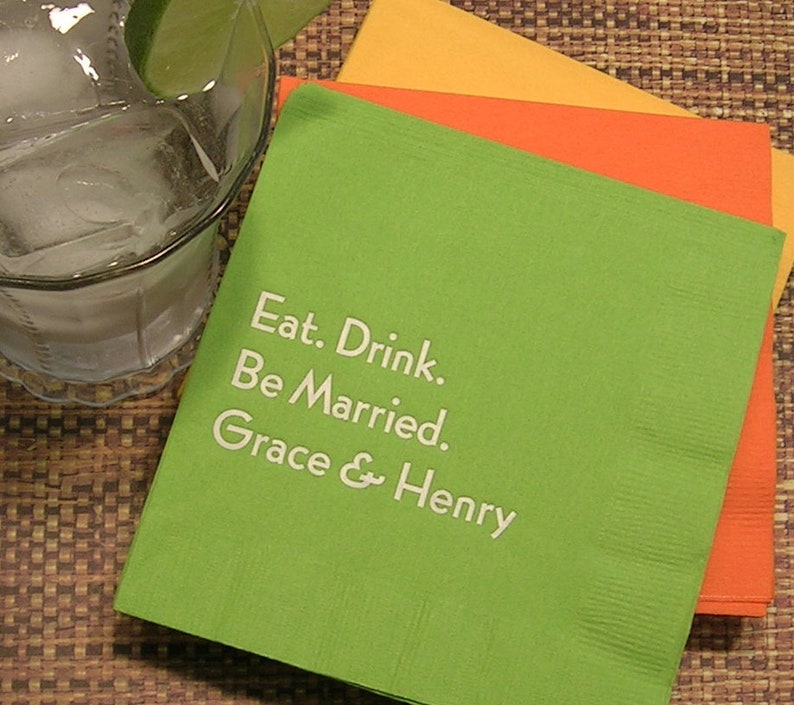 Personalized Cocktail Napkins Wedding Napkins For Wedding Etsy