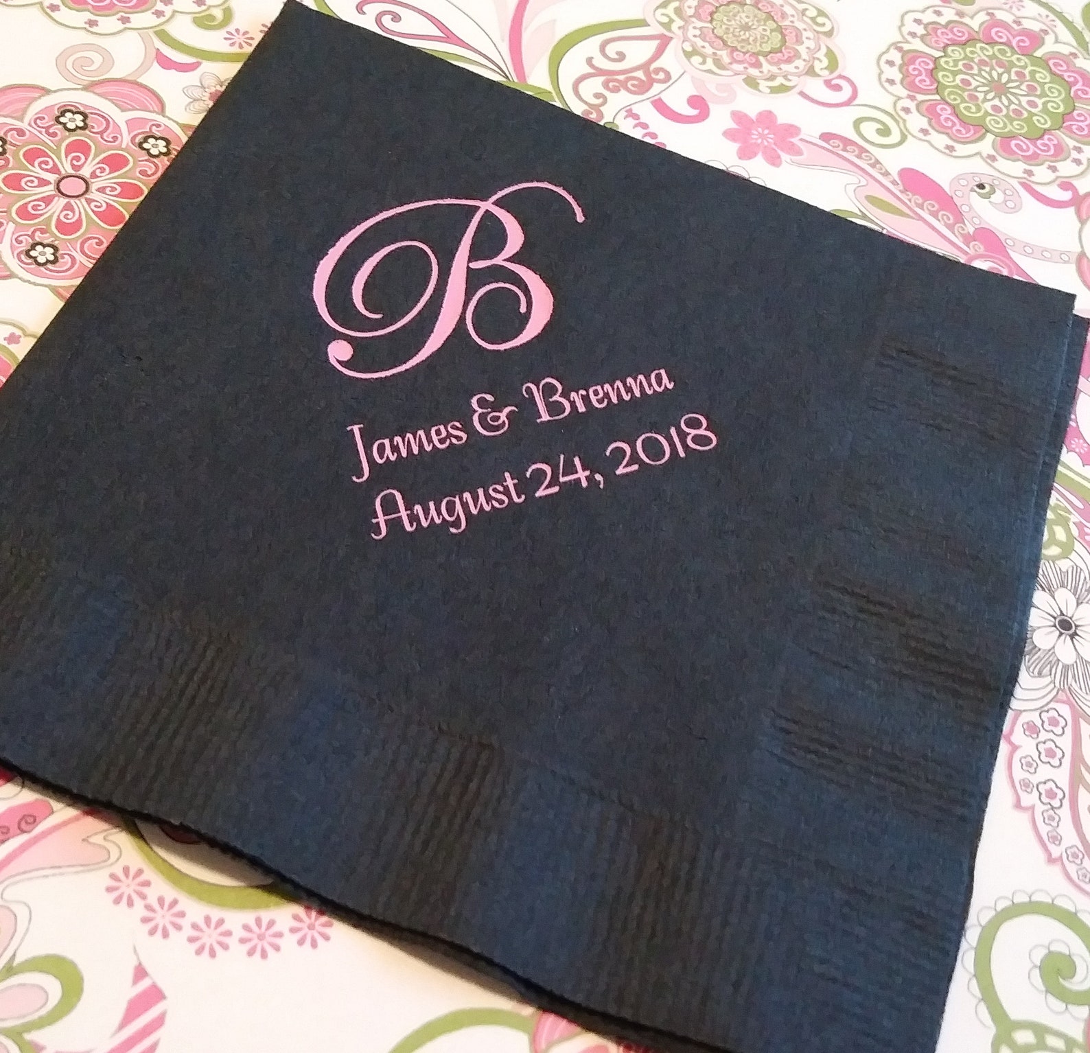 Monogrammed Wedding Napkins Personalized Wedding Reception Napkins ...