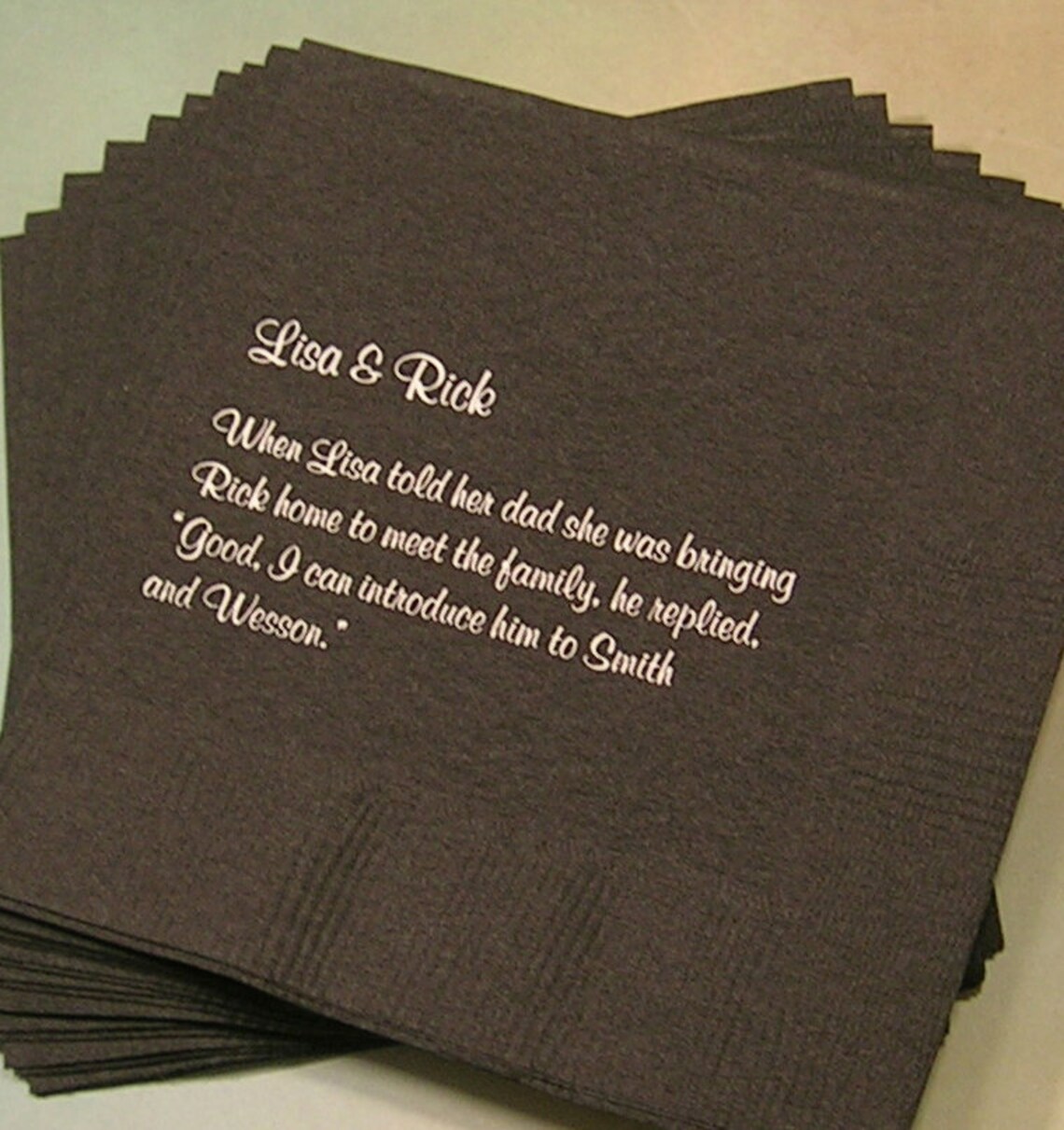 Cocktail quote napkins Couples trivia fun facts Beverage Etsy