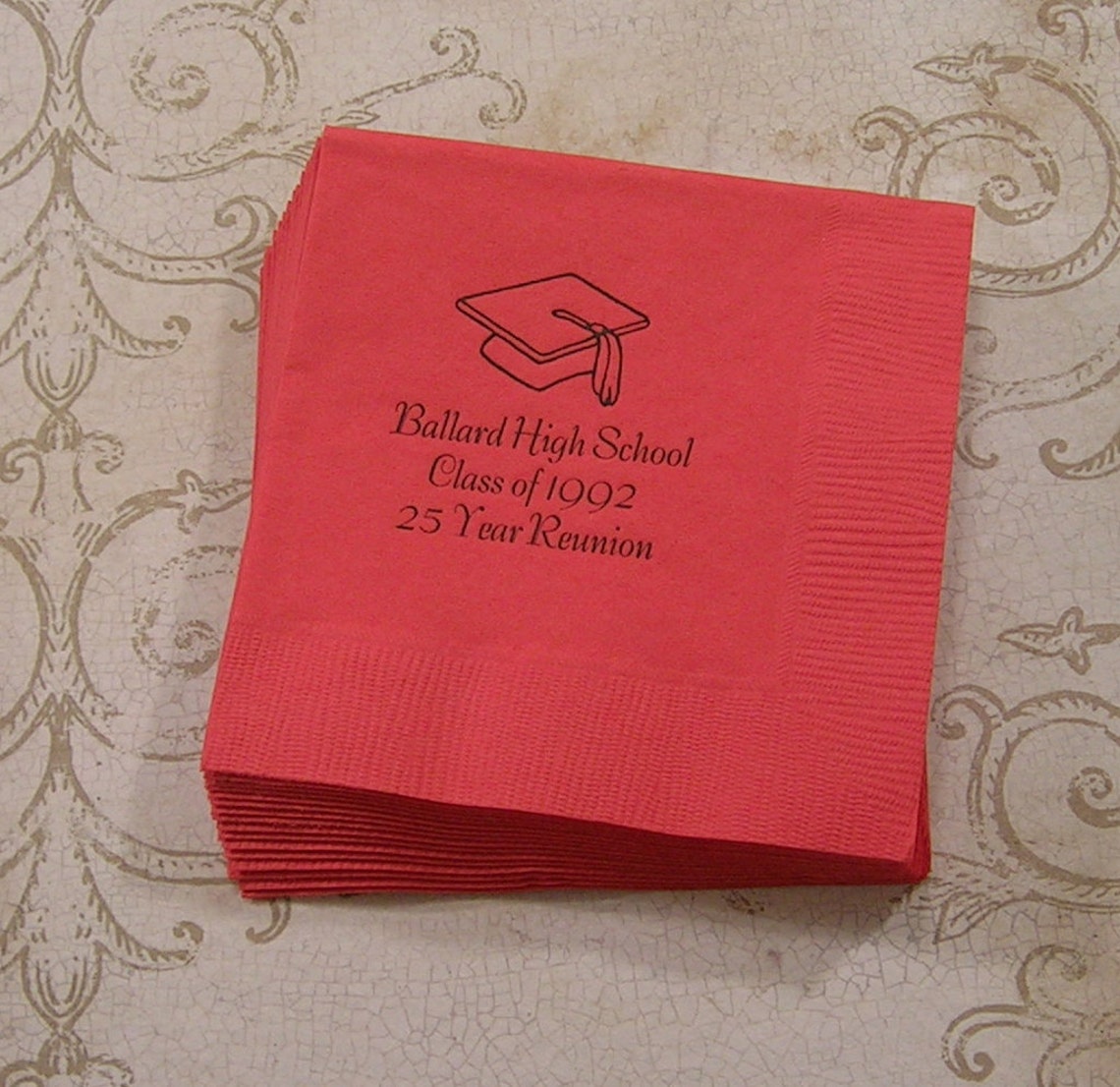 Graduation Napkins Personalized Graduation Napkins Class Etsy