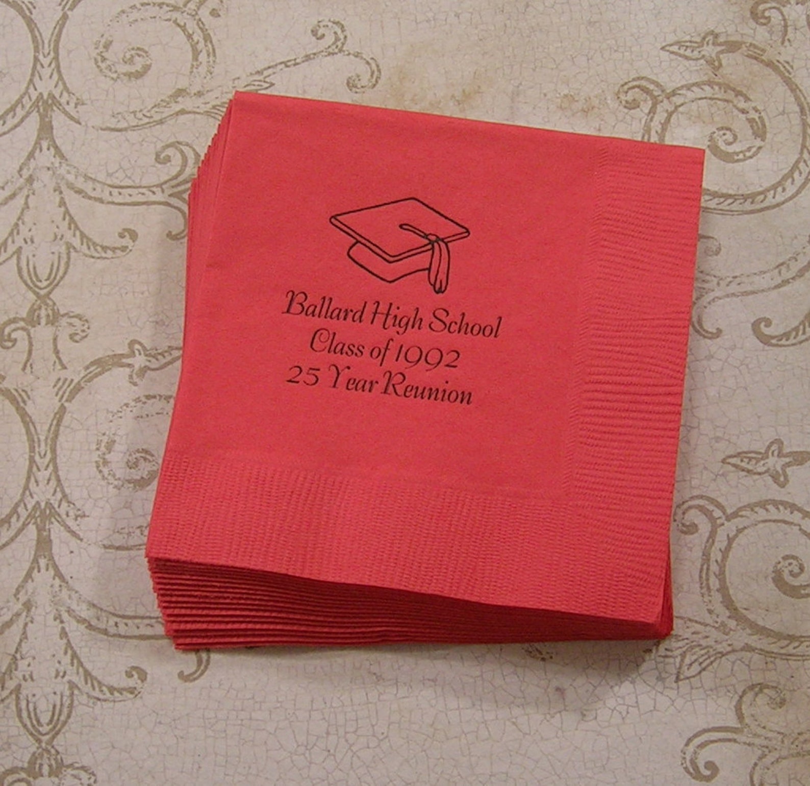 Graduation Napkins Personalized Graduation Napkins Class Reunion