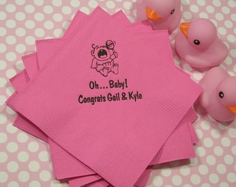 Baby shower napkins personalized baby shower napkins personalized baby shower napkins beverage and luncheon size