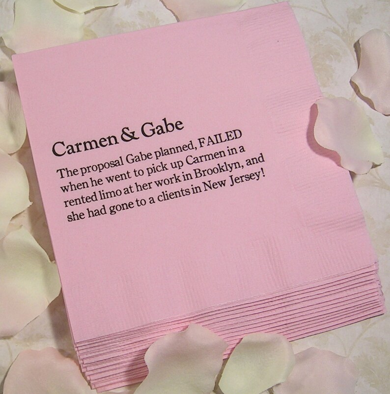Trivia Personalized Napkins Wedding Trivia Napkins Fun Fact Etsy
