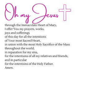 Morning Offering - Catholic - pink printable