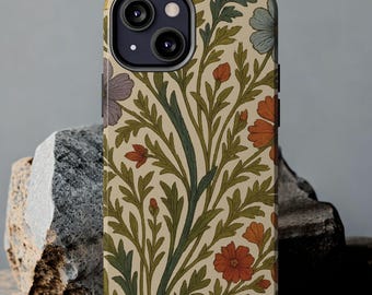 Dark Aesthetic Wildflower Phone Case For iPhone 16 15 14 13 12 11 Pro Max mini Plus Samsung Galaxy  s24 s23 s22 s21,Dark Cottagecore Floral