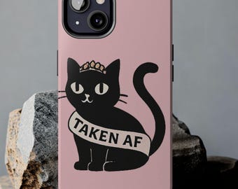 Pink Phone Case Black Cat Taken AF Phone Case For iPhone 16 15 14 13 12 11 Pro Max mini Plus Samsung Galaxy s24 s23 s22 s21,Protective Cover