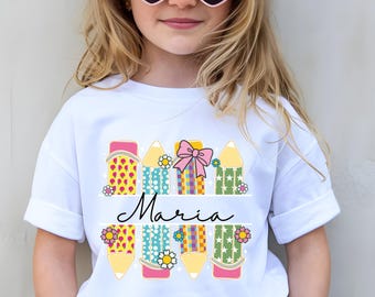 Kids Personalized Back To School Shirt,Custom Back To School Shirt,Back to school gift,First Day of School Tee,Personalized Kindergarten Tee