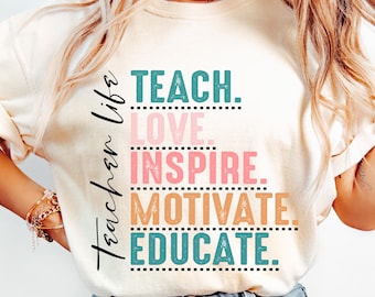 Teacher life is Shirt,Cute Gift for Teacher,Retro Teach Tee,Gift for Educators,Teacher Appreciation Gift,Cute Teacher shirt,School Shirt