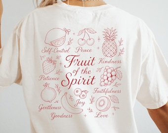 The Fruits Of The Spirit Galatians Shirt,Retro Jesus Apparel Cottagecore Tee,Trendy Christian Aesthetic Bible Verse Tee,Gift For Jesus Lover