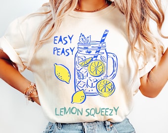 Maglietta con stampa di agrumi, maglietta con grafica di limoni alla moda, maglietta per le vacanze estive in Italia, regalo per gli amanti dei limoni, estate preppy, amanti della frutta