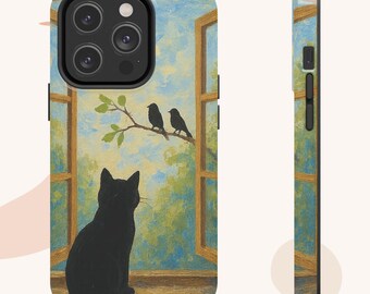 Black Cat Phone Case For iPhone 16 15 14 13 12 11 Pro Max mini Plus Case Samsung Galaxy  s24 s23 s22 s21,Whimsical Animal Black kitten case