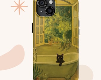 Black Cat Phone Case For iPhone 16 15 14 13 12 11 Pro Max mini Plus Case Samsung Galaxy  s24 s23 s22 s21,Whimsical Animal Black kitten case