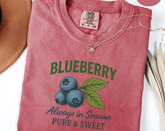 Comfort Colors®blueberry Vintage Shirt,blueberry Festival Cottagecore Shirt,Summer Fruit Strawberry shirt,retro blueberry shirt,berries tee