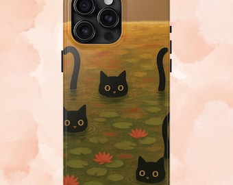 Cute Whimsical Animal, Halloween Black Cat Phone Case For iPhone 16 15 14 13 12 11 Pro Max mini Plus Case Samsung Galaxy  s24 s23 s22 s21