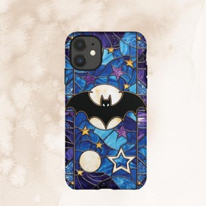 Bats case,Halloween Phone Case Celestial Bats Spooky Moon and Stars fit for iPhone 15 14 13 12 Pro Max Xr Plus,Samsung Galaxy,Google Pixel