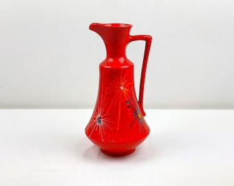 vase italien Bertoncello vintage en céramique rouge