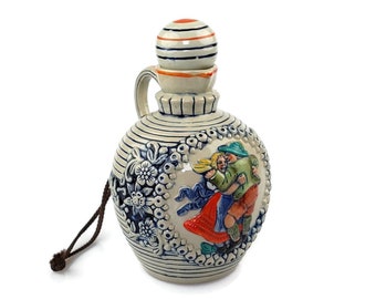Vintage German ceramic wine decanter or beer pitcher