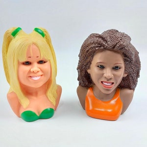 Spice Girls Vinyl Bust Set – Baby Spice & Scary Spice Collectibles, 90s Pop Memorabilia