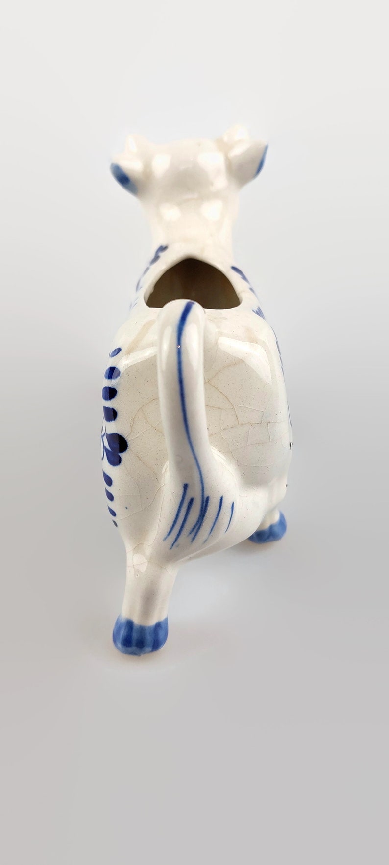 Antique Delft Blue Cow Creamer With Dutch Windmill Design Etsy