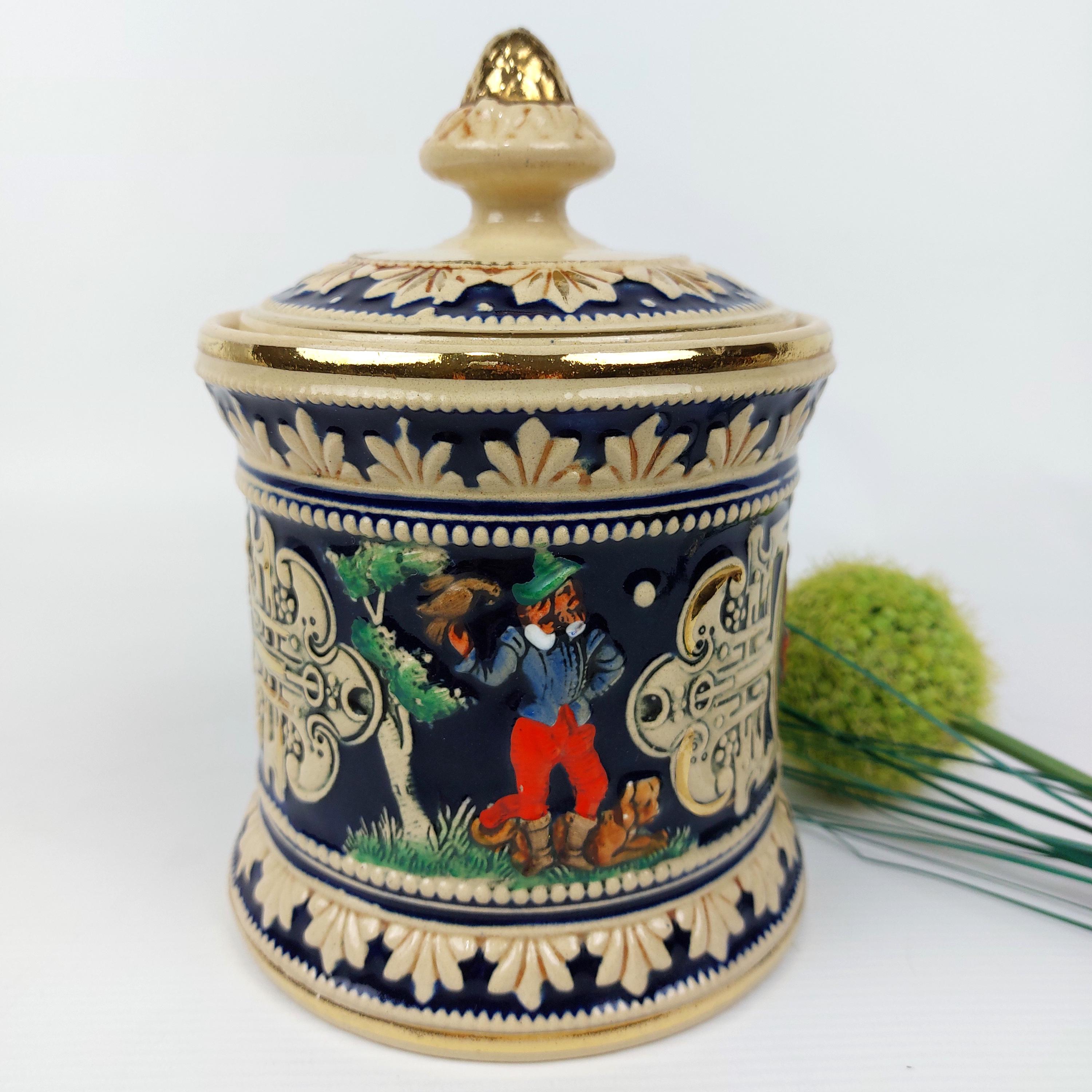 tobacco humidor jar Antique Tobacco Humidor Jar