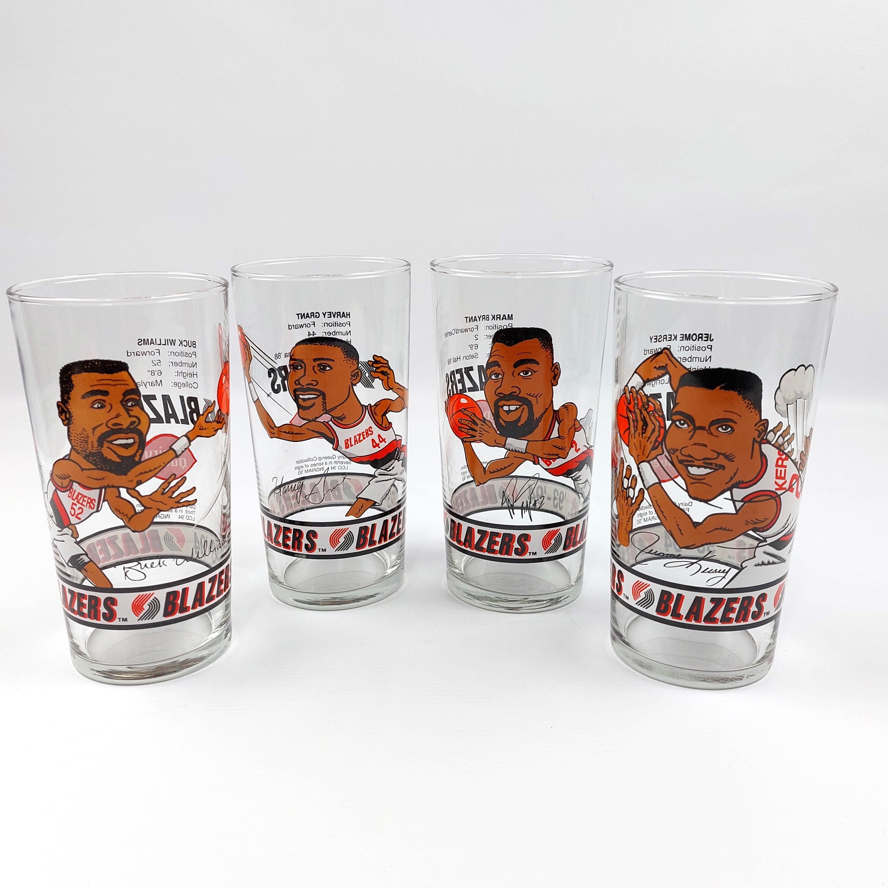 Vintage 1993-94 Portland Trail Blazers Dairy Queen Glass Set 