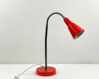 Lampe de bureau vintage rouge Ikea Kvart Marianne et Knut Haberg