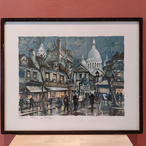 モーリス・ルジャンドル　ミニプリント　「パリ、アレクサンドル3世橋、雨の降る中」 モーリス・ルジャンドル ミニプリント 「パリ、アレクサンドル3世橋