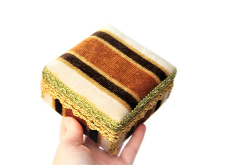 Brown green velvet jewelry box romantic gift for her vintage Etsy