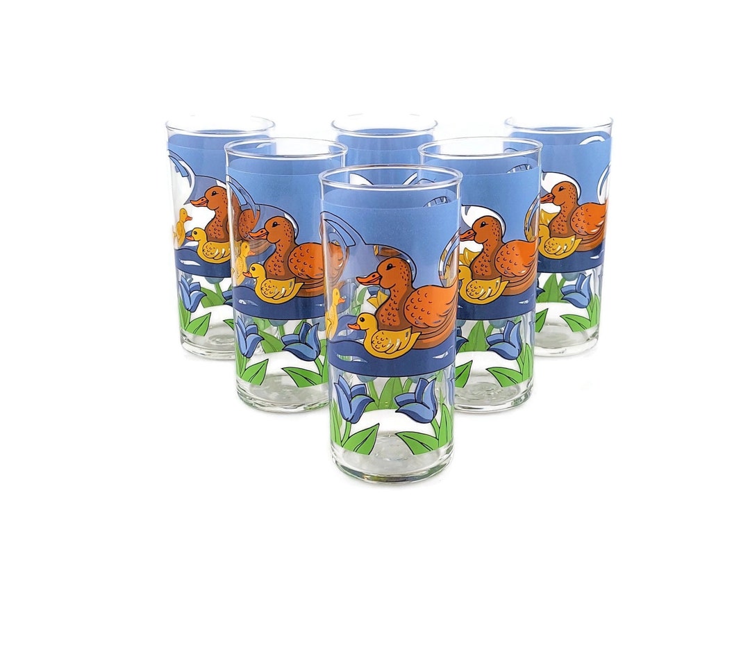 Vintage Set of 6 Duck Tumblers Etsy