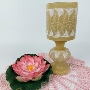 Vintage Alabaster Table Lamp – Bedside Accent Light – Soft Glow Decor – Wedding or Living Room – Unique Stone Lamp