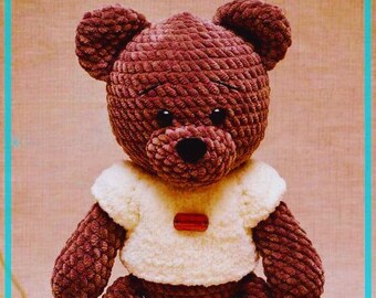 Padrão de crochê de urso de pelúcia, tutorial em PDF sobre padrão de amigurumi de urso - Baloo, o Urso