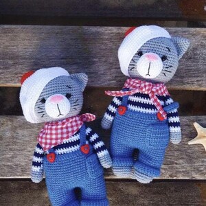 Virkat amigurumimönster katt i hatt PDF ENGELSKT mönster Virkat katt virkat djur virkat kattmönster amigurumi katt söt katt