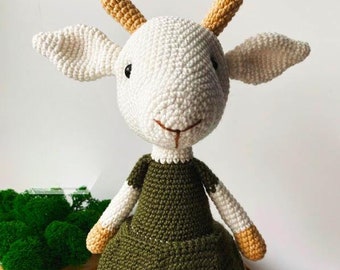 PATTERN: Gordon the Goat - Crochet goat pattern - amigurumi billy goat pattern - crocheted goat pattern - PDF crochet pattern