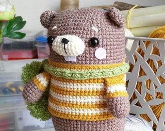 Crochet bear PATTERN in English, classic amigurumi teddy bear toy tutorial, Brumi the Teddy, easy crochet pattern toy Animal PDF