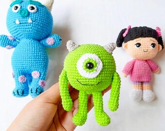 Crochet pattern funny monsters Mike, PDF pattern in Eng, Plush toy crochet cyclops, amigurumi monster tutorial, amigurumi doll pattern
