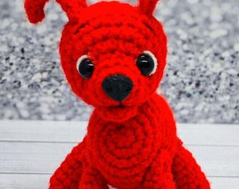 MOTIF chien au crochet, PDF tutoriel amigurumi en anglais, modèle PDF chiot au crochet, cadeau de Noël, cadeau de Noël, cadeau de naissance, motif chien au crochet