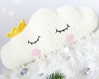 Cloud pillow crochet plush Pattern/ Crochet pillow Amigurumi pattern/ Plushie pattern/ Crochet patterns / Crochet cloud /kids room pillows