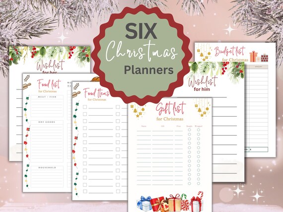Digital Editable Christmas Planner Kit, Printable Organizer for All Couples, Christmas tracker, Christmas gift list, Shopping meal list