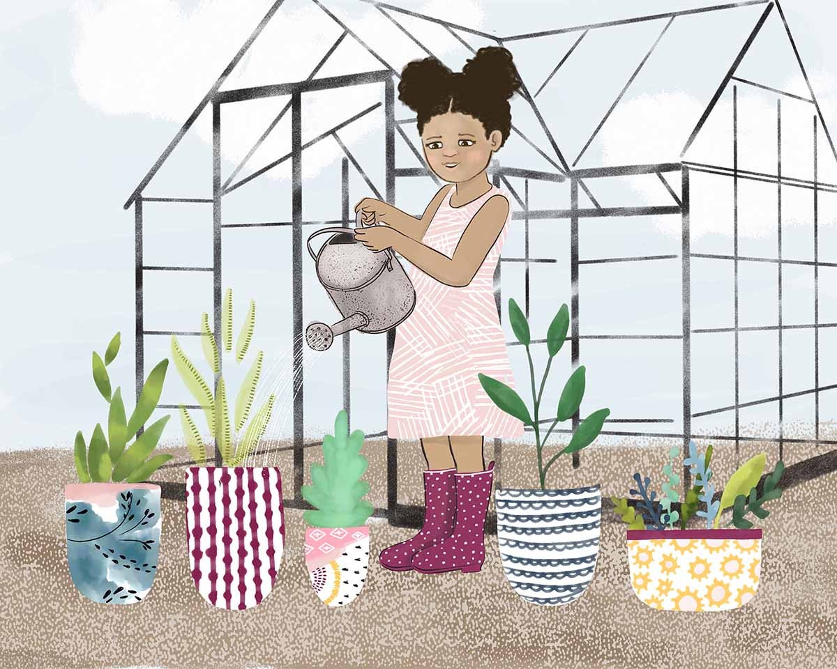 Greenhouse Gardening Art Print 8x10 Etsy