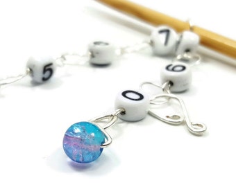 Cotton Candy Number Chain Row Counter - Chain Counter - Counts up to 100 Rows - Choose Small, Medium, Large, or XL