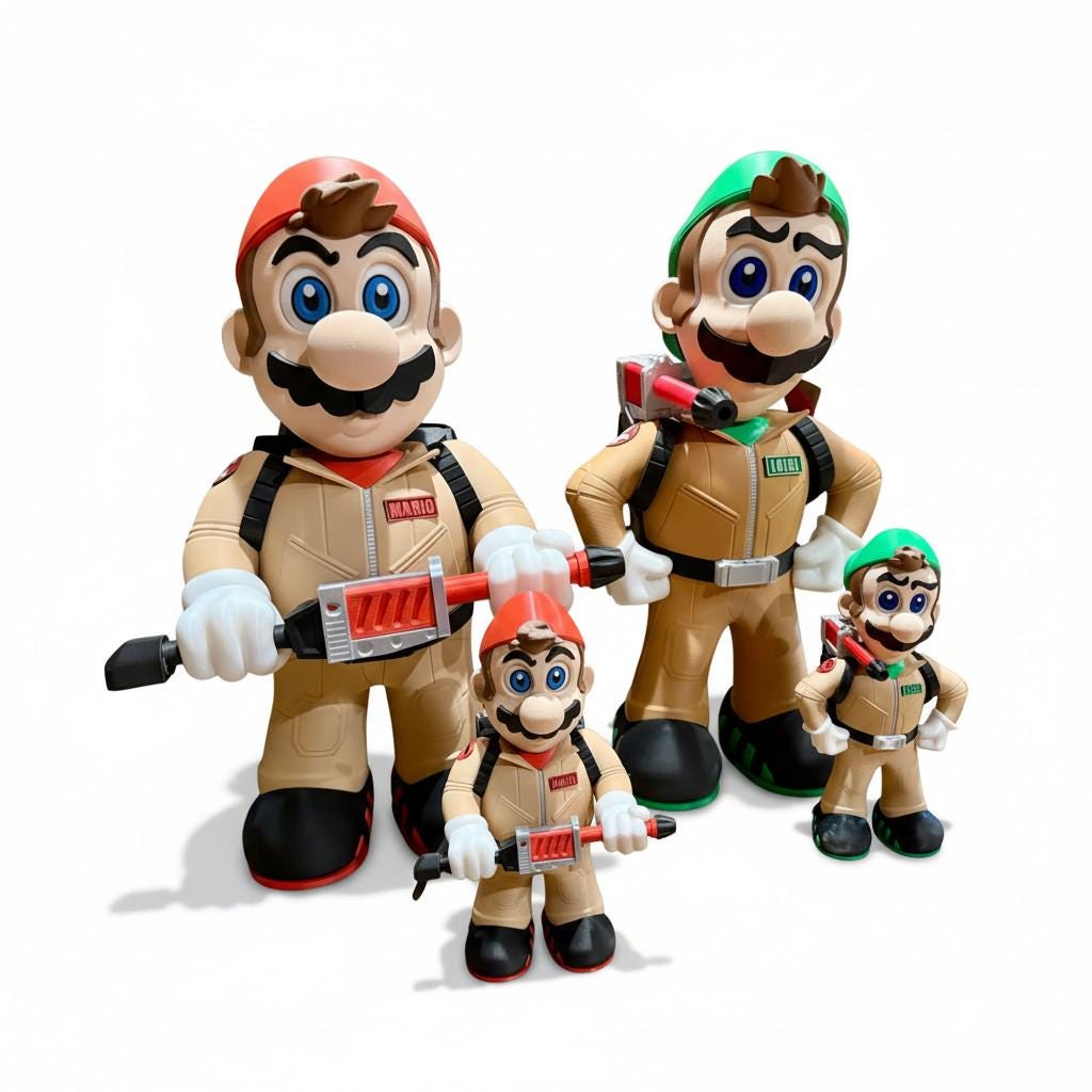 Figurines et statues jouets en jeu vidéo avec super mario bros