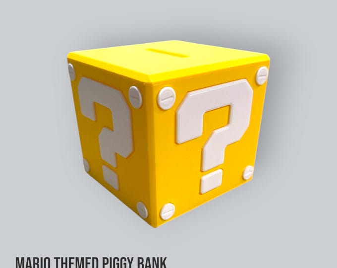 Super Mario Question Mark Block Piggy Bank