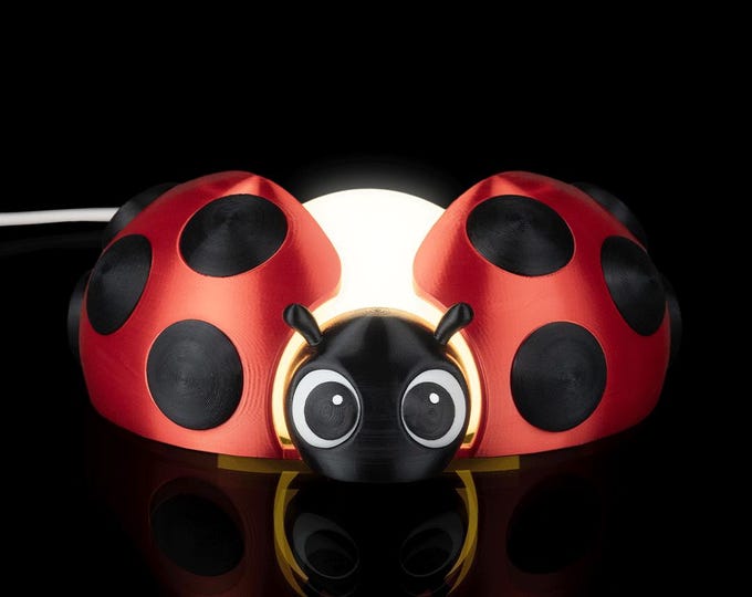 Ladybug Table Lamp: Kawaii LED Night Light, Cozy Kids Room Decor