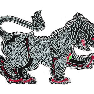 Sing, digital print from Lagana&#39;s block print, hand signed in pencil by artist