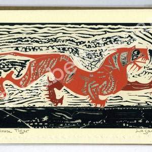 Trois cartes de vœux Lagana, « Tigre chinois » et deux autres de votre choix